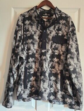Duluth Trading Co Black & Gray Tie-Dye Pullover Shirt Jacket